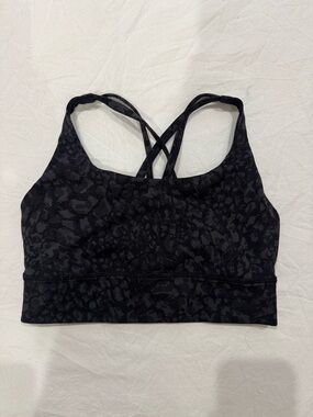 Lululemon Animal Print / Camo Black Textured Cross-Back Sports Bra